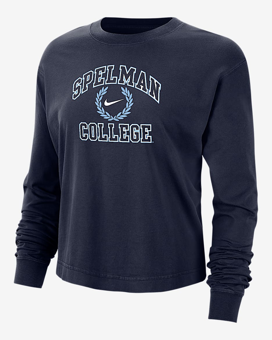 Spelman Women's Nike College Boxy Long-Sleeve T-Shirt - Navy