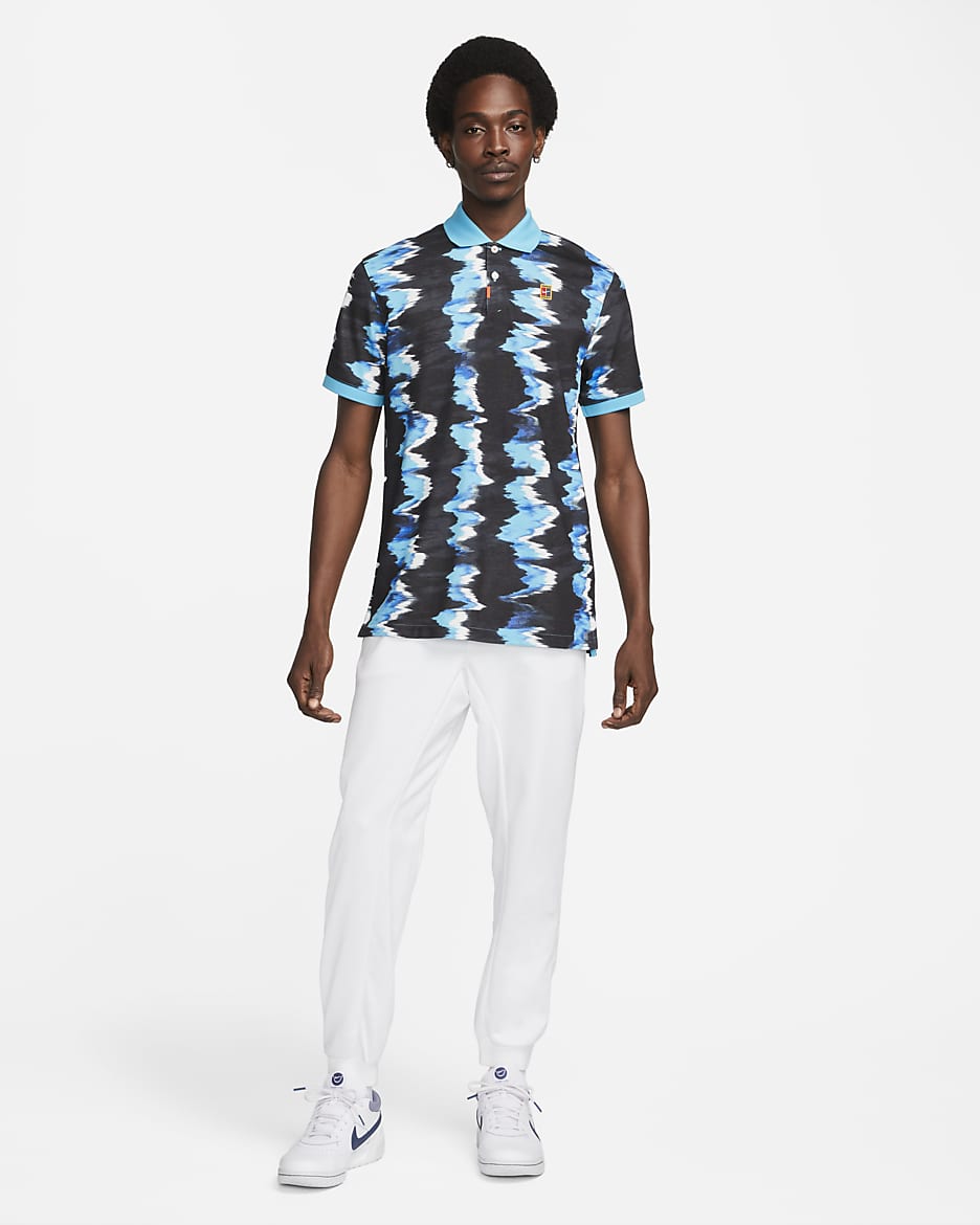 The Nike Polo Print Slim-Fit Polo - Baltic Blue