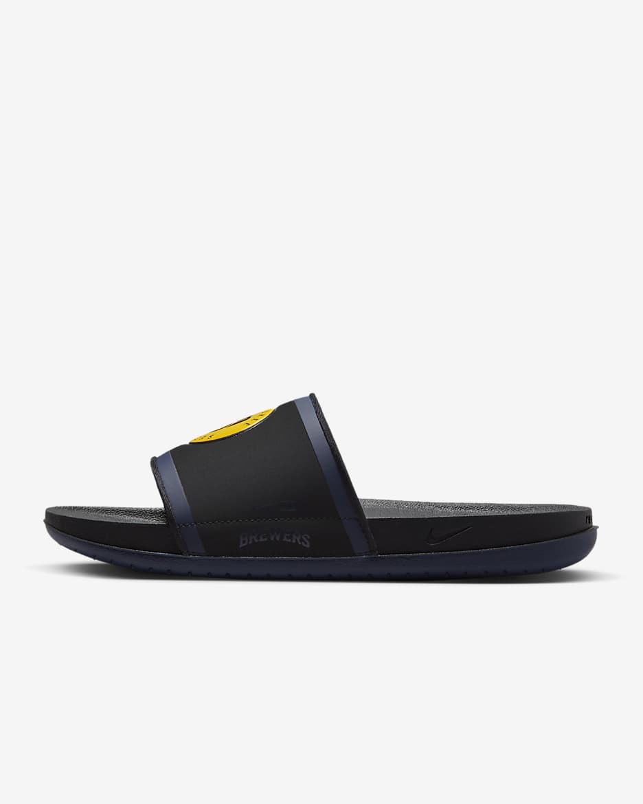 Nike Offcourt (MLB Milwaukee Brewers) Slide - Black/College Navy/Amarillo