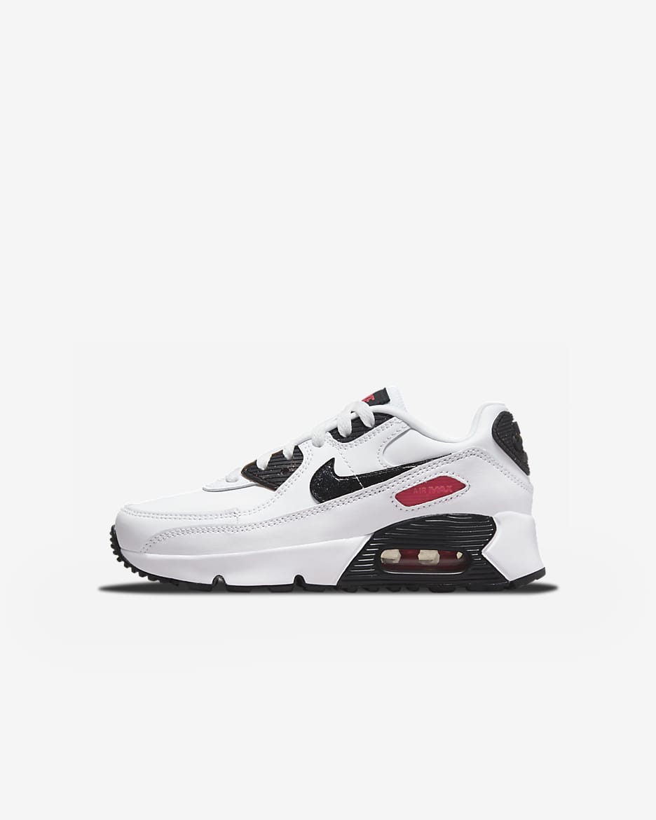 Calzado para niños talla pequeña Nike Air Max 90 LTR SE - Blanco/Baya intenso/Negro