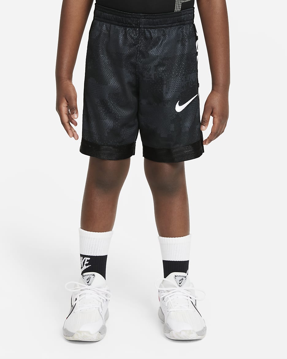 Nike Dri-FIT Elite Little Kids' Printed Shorts - Black