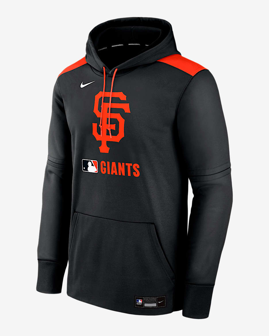 Sudadera con gorro sin cierre Nike Therma de la MLB para hombre San Francisco Giants Authentic Collection - Negro