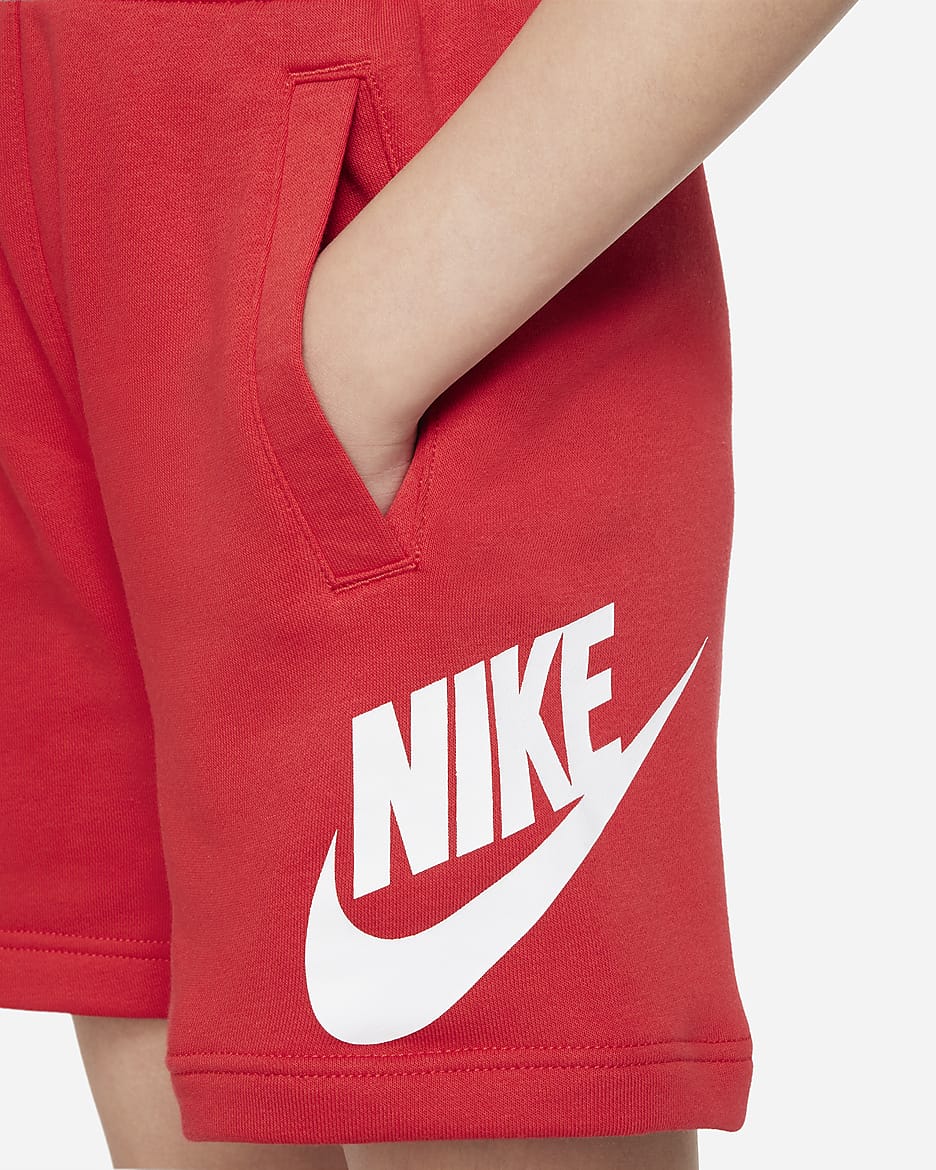 Nike Sportswear Club Fleece Big Kids' French Terry Shorts - University Red/White