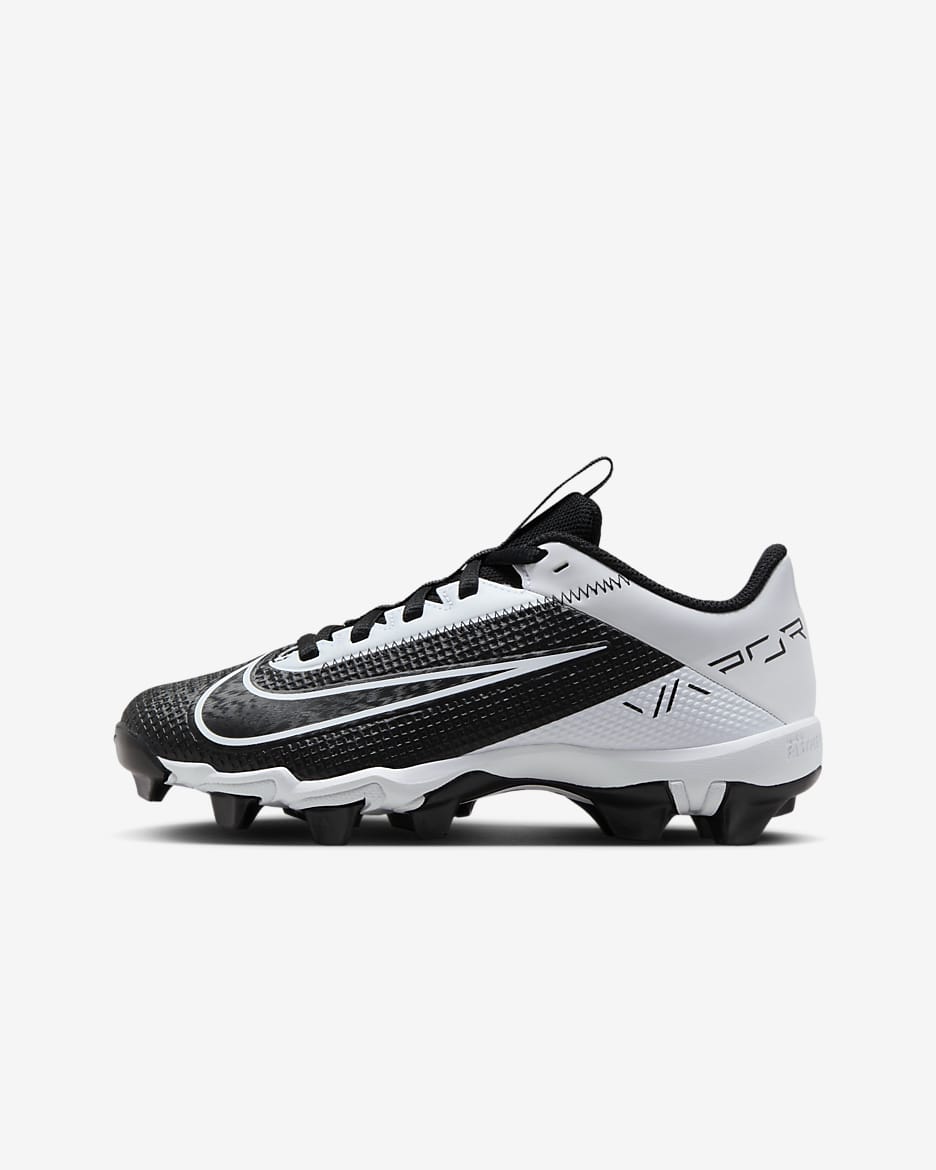 Tacos de fútbol americano para niños de preescolar y grandes Nike Vapor Edge Shark 2 - Negro/Negro/Blanco