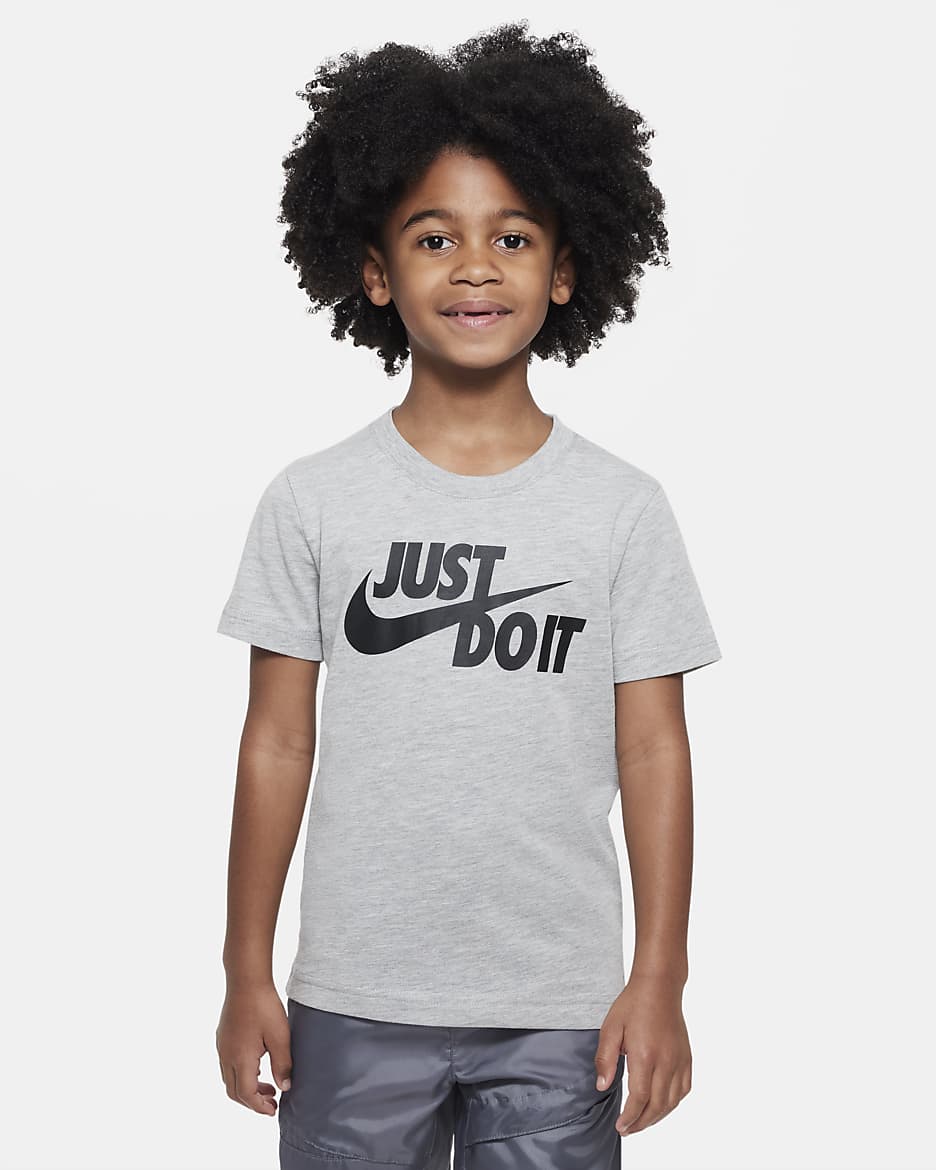 ナイキ "Just Do It" スウッシュ スプリット Tシャツ リトルキッズ Tシャツ - ダークグレーヘザー