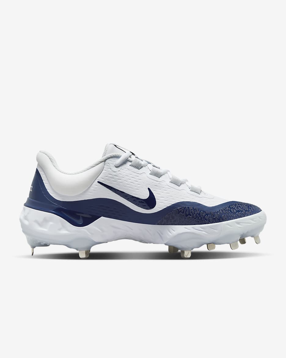 Nike Alpha Huarache Elite 4 Low Men's Baseball Cleats - White/Pure Platinum/Blue Tint/Midnight Navy