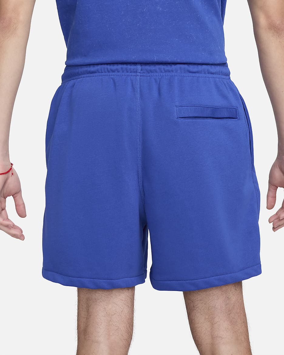 Short en molleton Flow Nike Club pour homme - Game Royal/Game Royal/Blanc