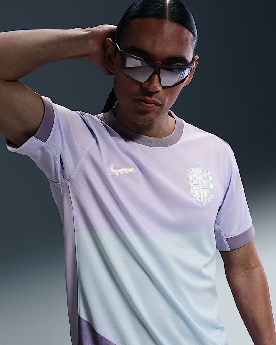 Norge 2025 Stadium Away (kvindehold) Nike Dri-FIT Replica-fodboldspillertrøje til mænd - Amethyst Tint/Violet Haze/hvid
