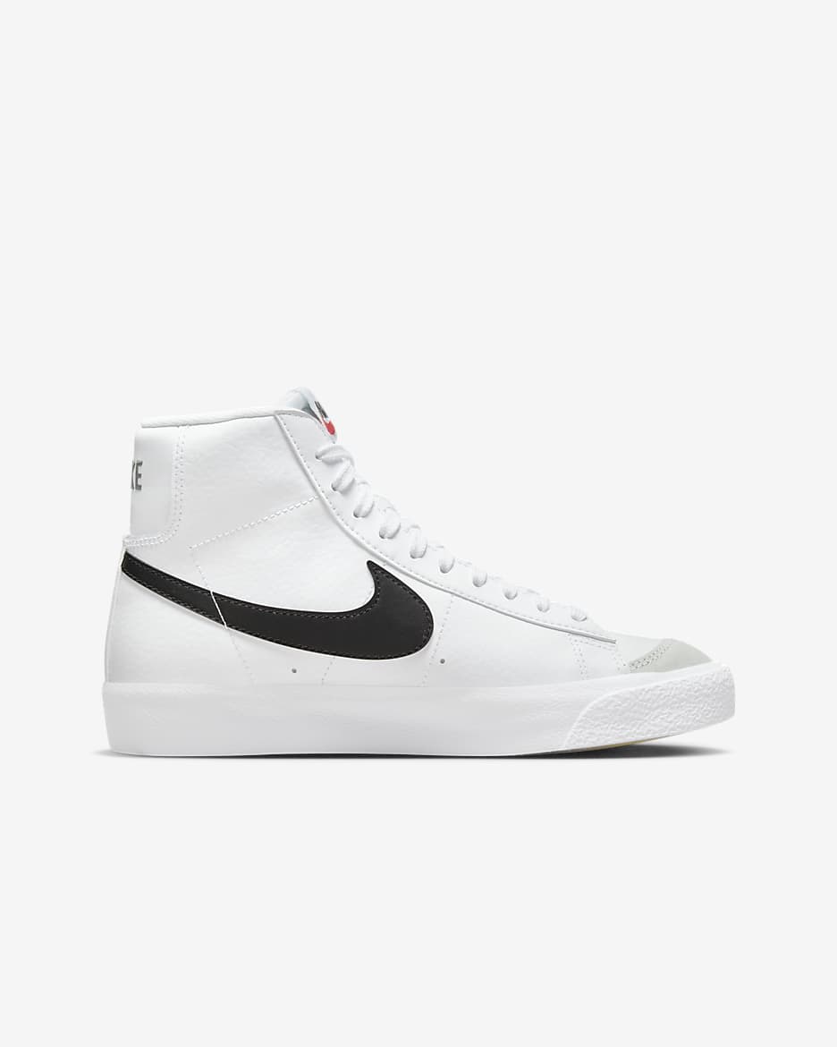 Nike Blazer Mid '77 Older Kids' Shoes - White/Total Orange/Black