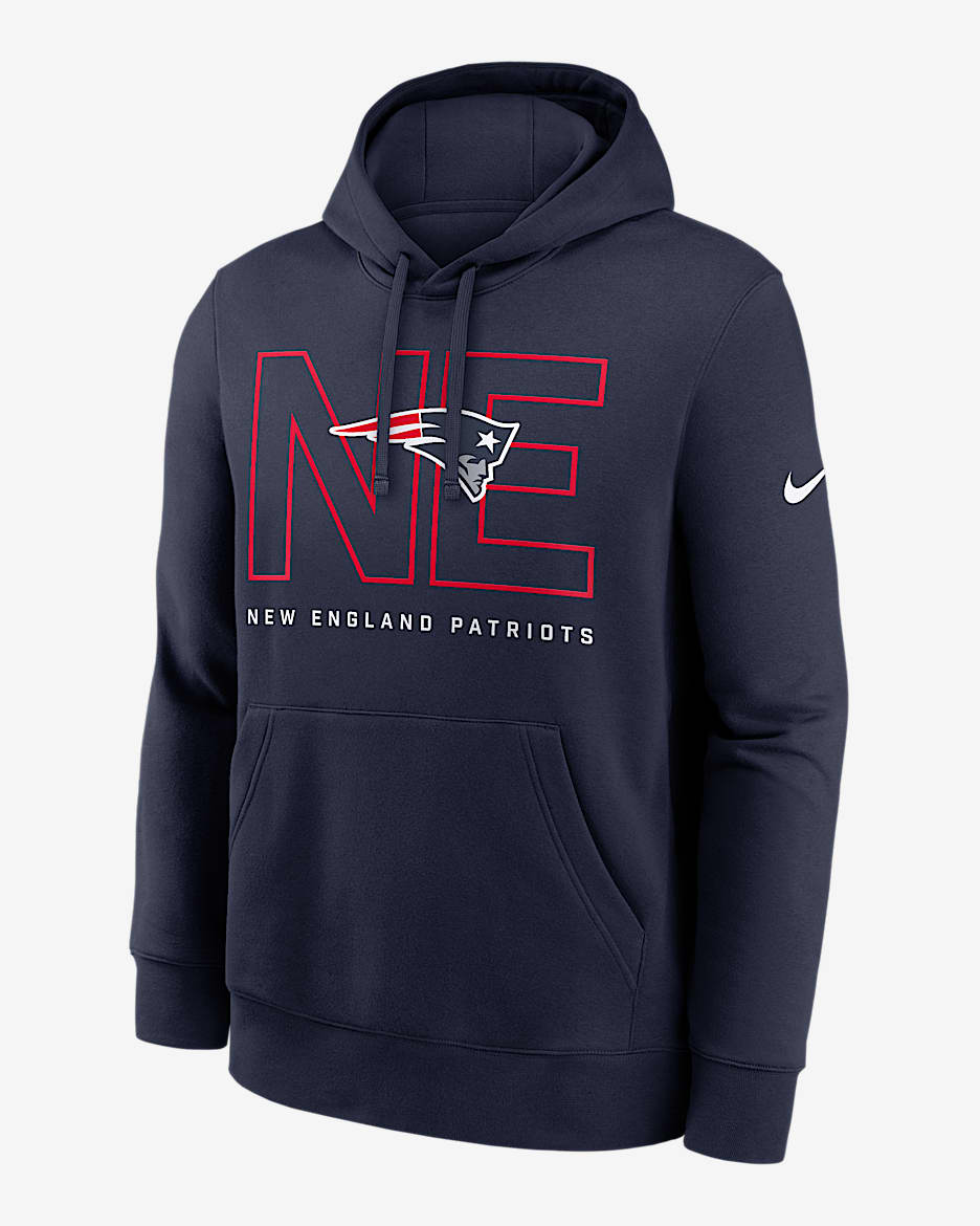 Sudadera con gorro sin cierre Nike de la NFL para hombre New England Patriots Busted Play Club - Azul marino
