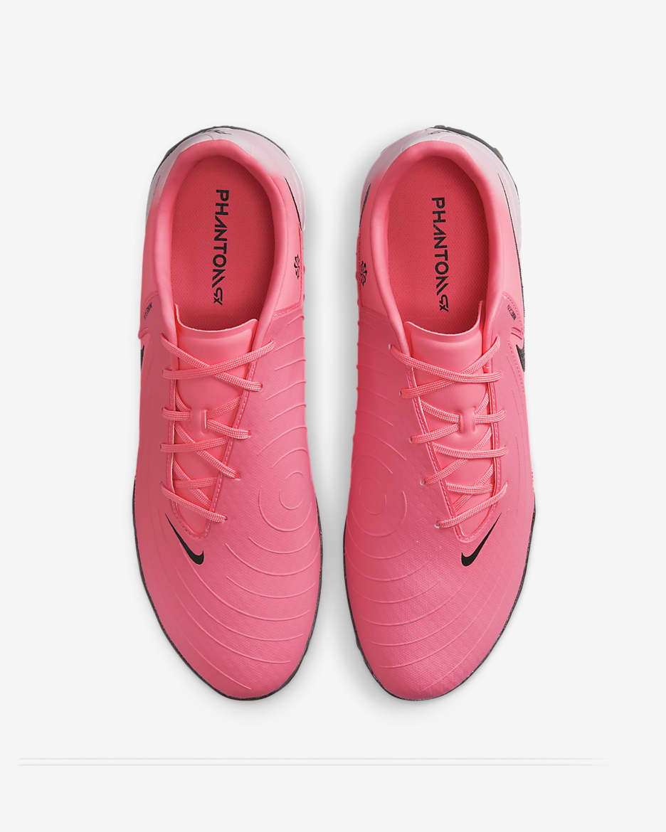 Nike Phantom GX 2 Academy low-top voetbalschoenen (turf) - Sunset Pulse/Zwart