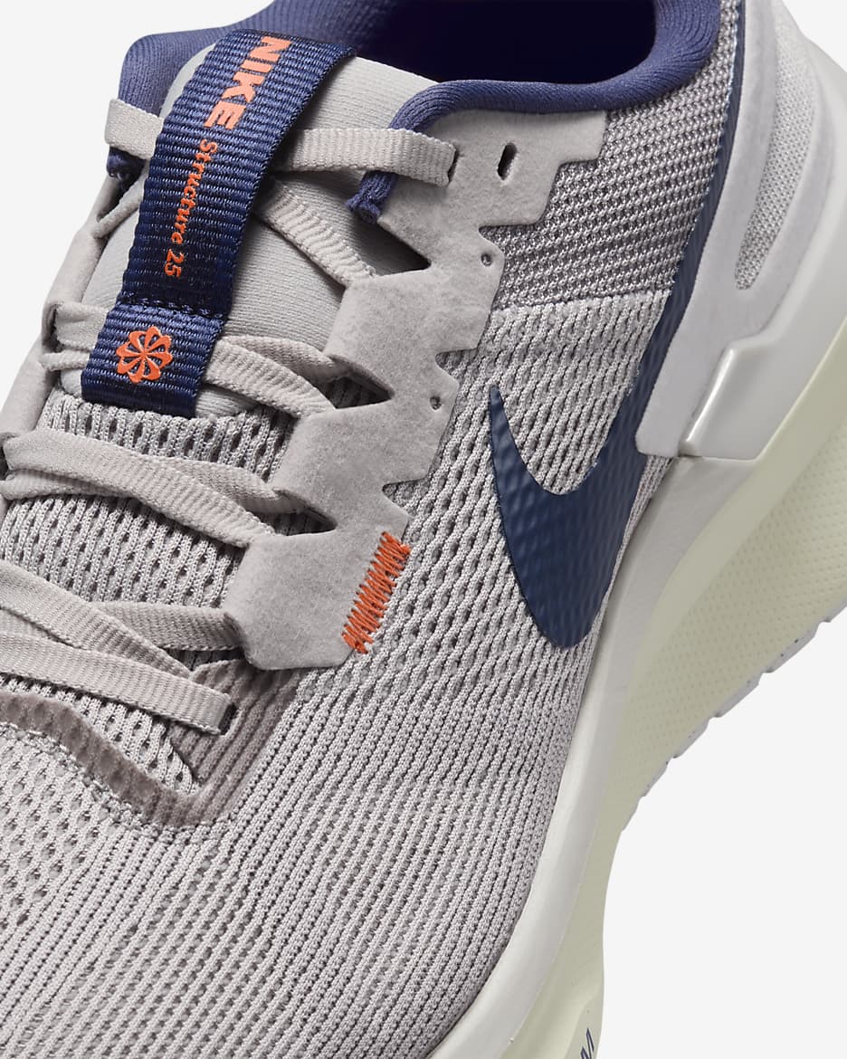 Tenis de correr en pavimento para hombre Nike Structure 25 - Mena de hierro claro/Naranja total/Gris atmósfera/Trueno azul