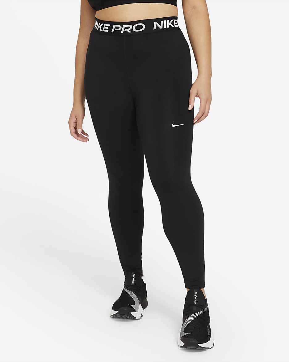 Legginsy damskie (duże rozmiary) Nike Pro 365 - Czerń/Biel