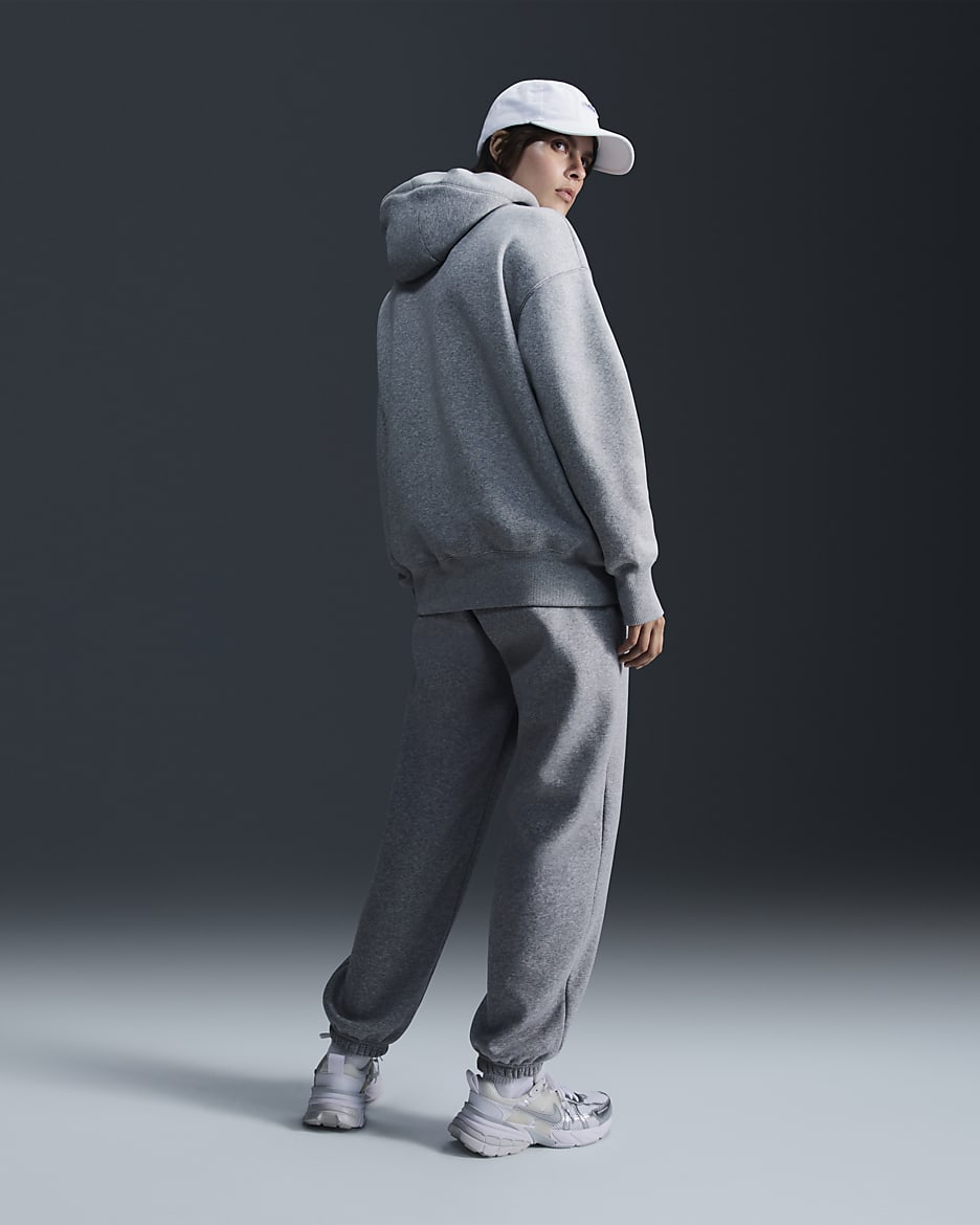 Nike Sportswear Phoenix Fleece Women's Oversized Full-Zip Hoodie - Dark Grey Heather/Sail