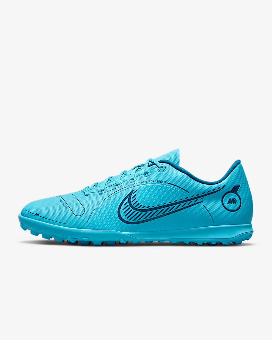 Nike Mercurial Vapor 14 Club TF Turf Soccer Shoes - Chlorine Blue/Laser Orange