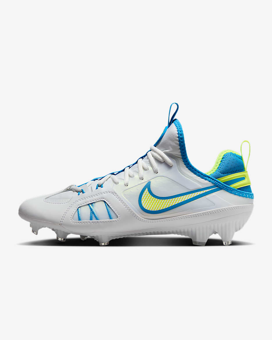 Tacos de lacrosse Nike Huarache 9 Varsity LAX SE - Blanco/Volt/Azul vivo