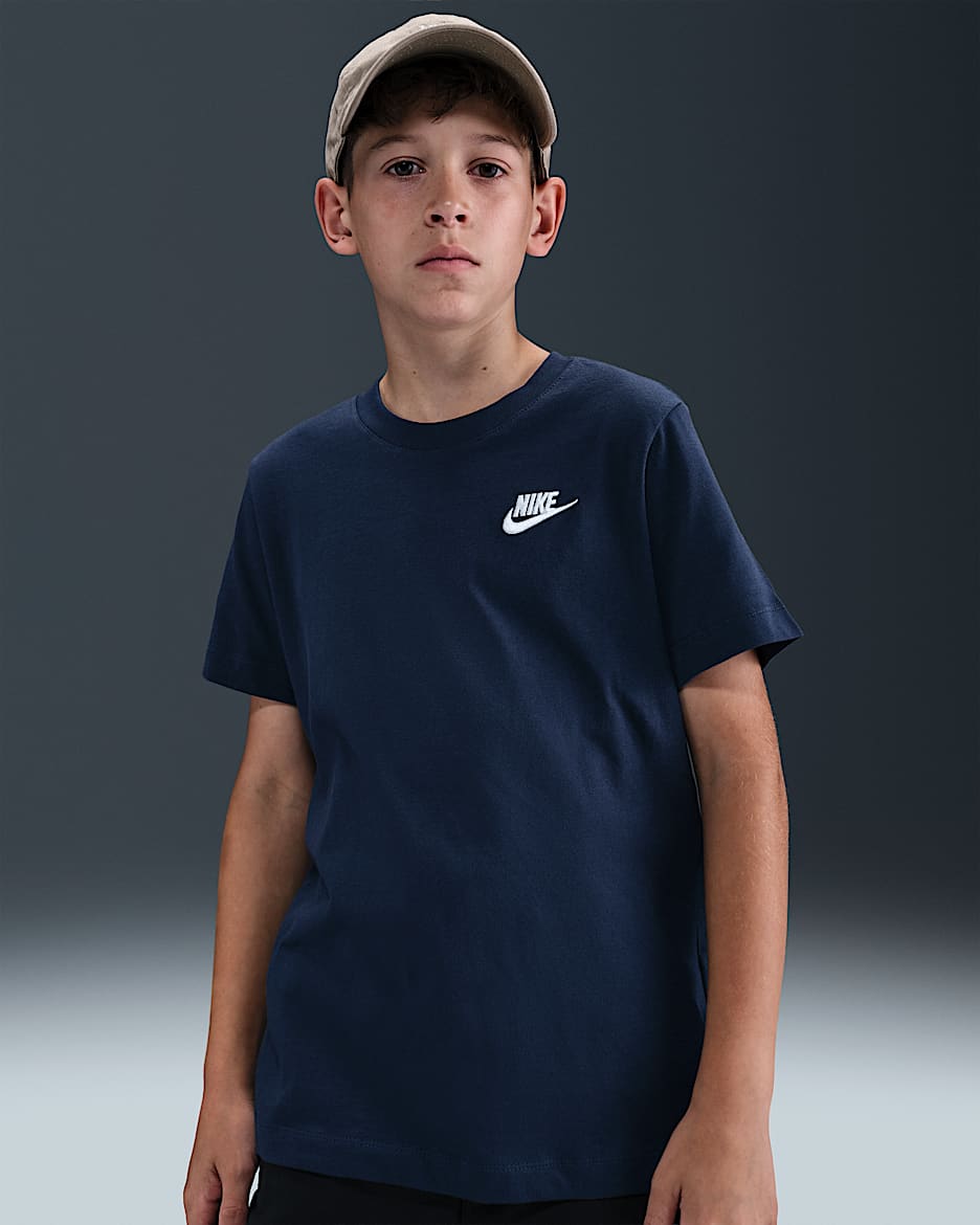 Nike Sportswear Big Kids' T-Shirt - Midnight Navy/University Red/White