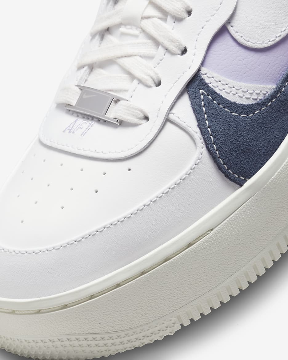 Nike Air Force 1 PLT.AF.ORM LV8 Women's Shoes - Summit White/Oxygen Purple/Sail/Midnight Navy