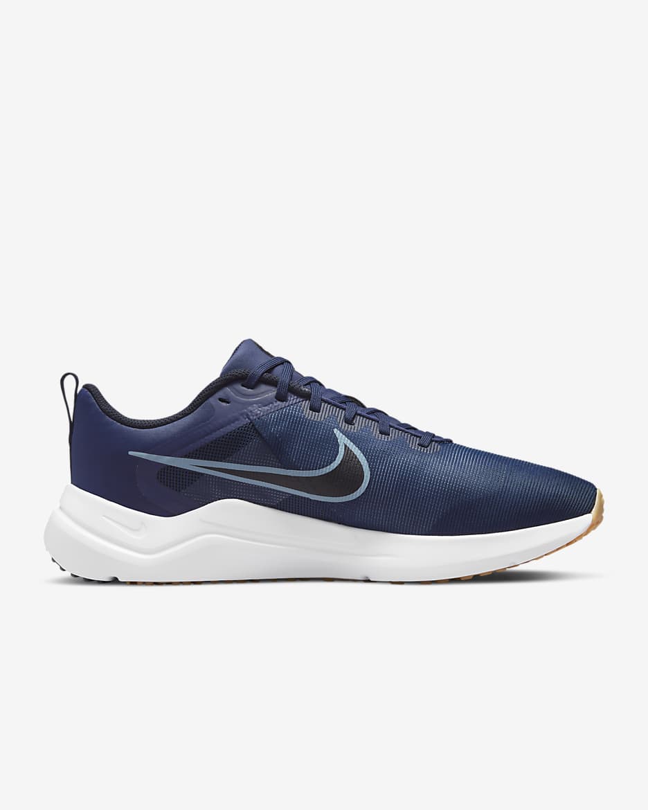 Nike Downshifter 12 Men's Road Running Shoes - Midnight Navy/Dark Obsidian/Pure Platinum/Worn Blue