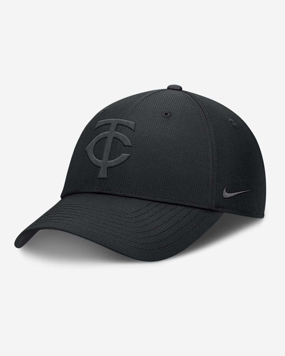 Gorra Nike Dri-FIT de la MLB ajustable para hombre Minnesota Twins Club - Negro