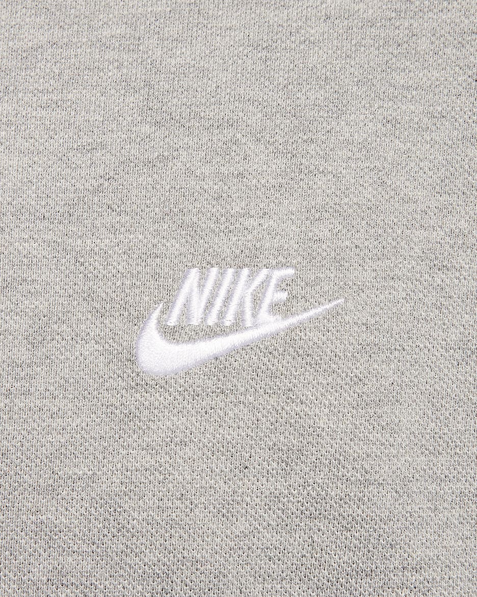 Nike Club Men's Short-Sleeve Polo - Dark Grey Heather/White