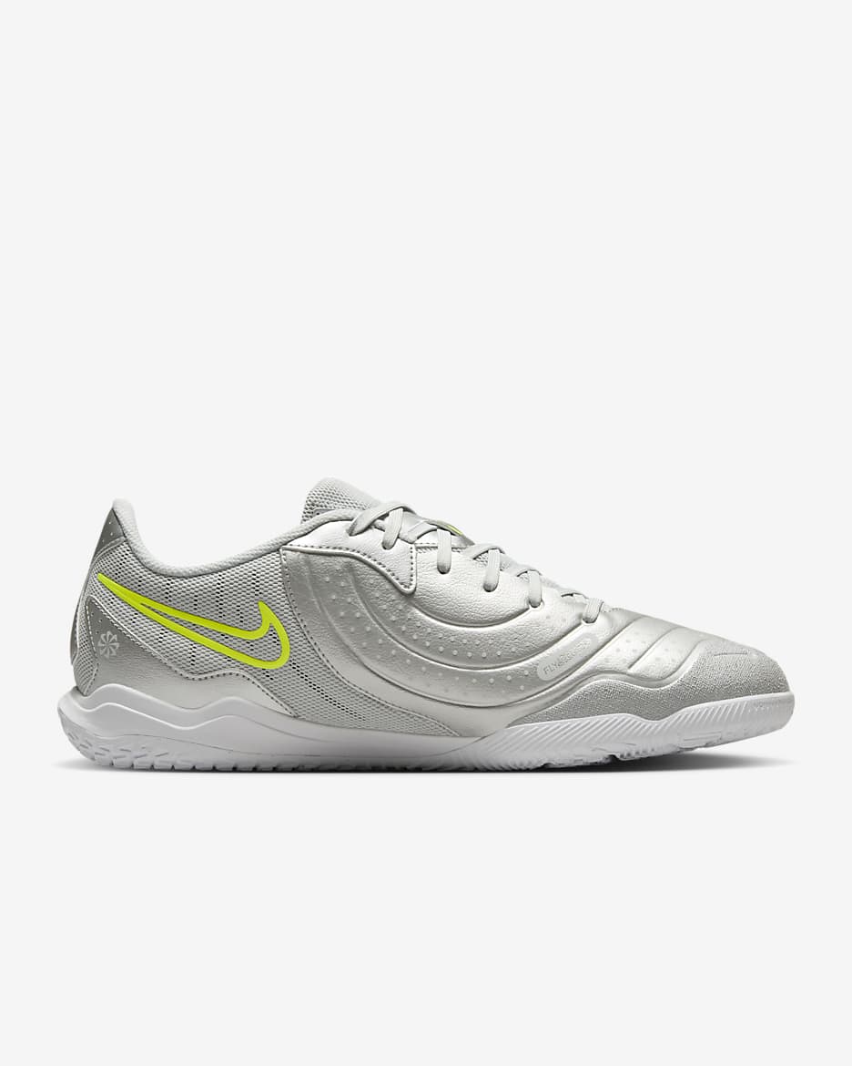 Nike Tiempo Legend 10 Academy Indoor Court Low-Top Football Shoes - Metallic Silver/Volt/White