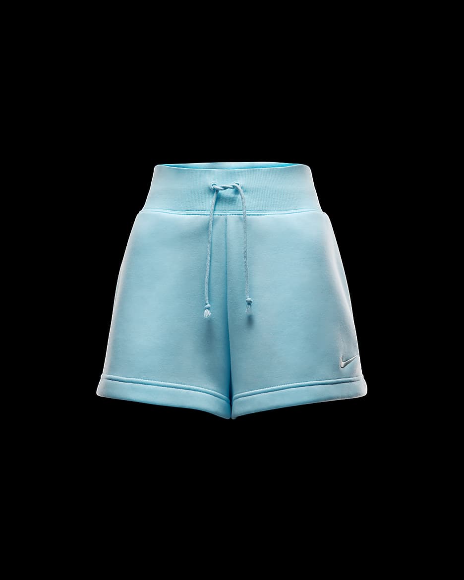 Shorts de ajuste holgado y tiro alto para mujer Nike Sportswear Phoenix Fleece - Azul glacial/Vela