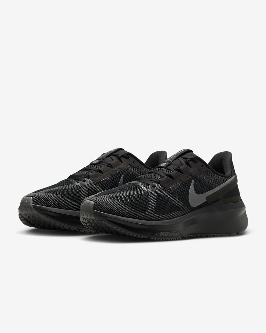 Tenis de correr en pavimento para hombre Nike Structure 25 - Negro/Negro/Gris hierro