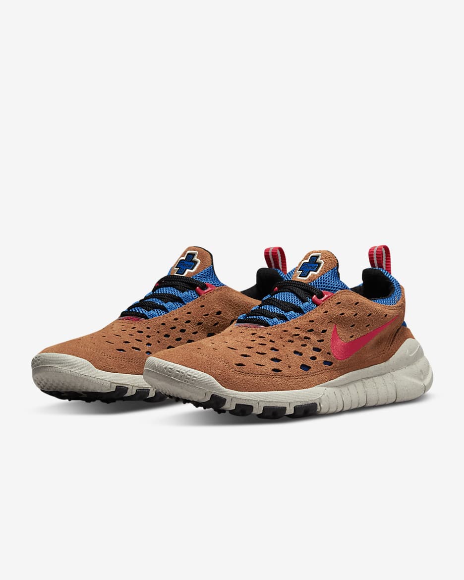 Nike Free Run Trail Men's Shoes - Dark Russet/Blue Nebula/Light Cream/Habanero Red