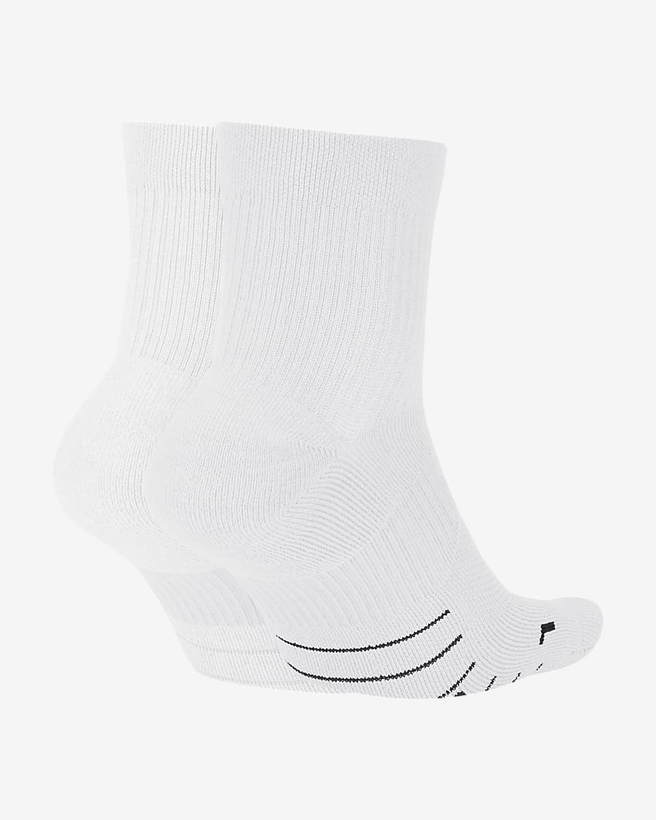 Nike Multiplier Running Ankle Socks (2 Pairs) - White/Black