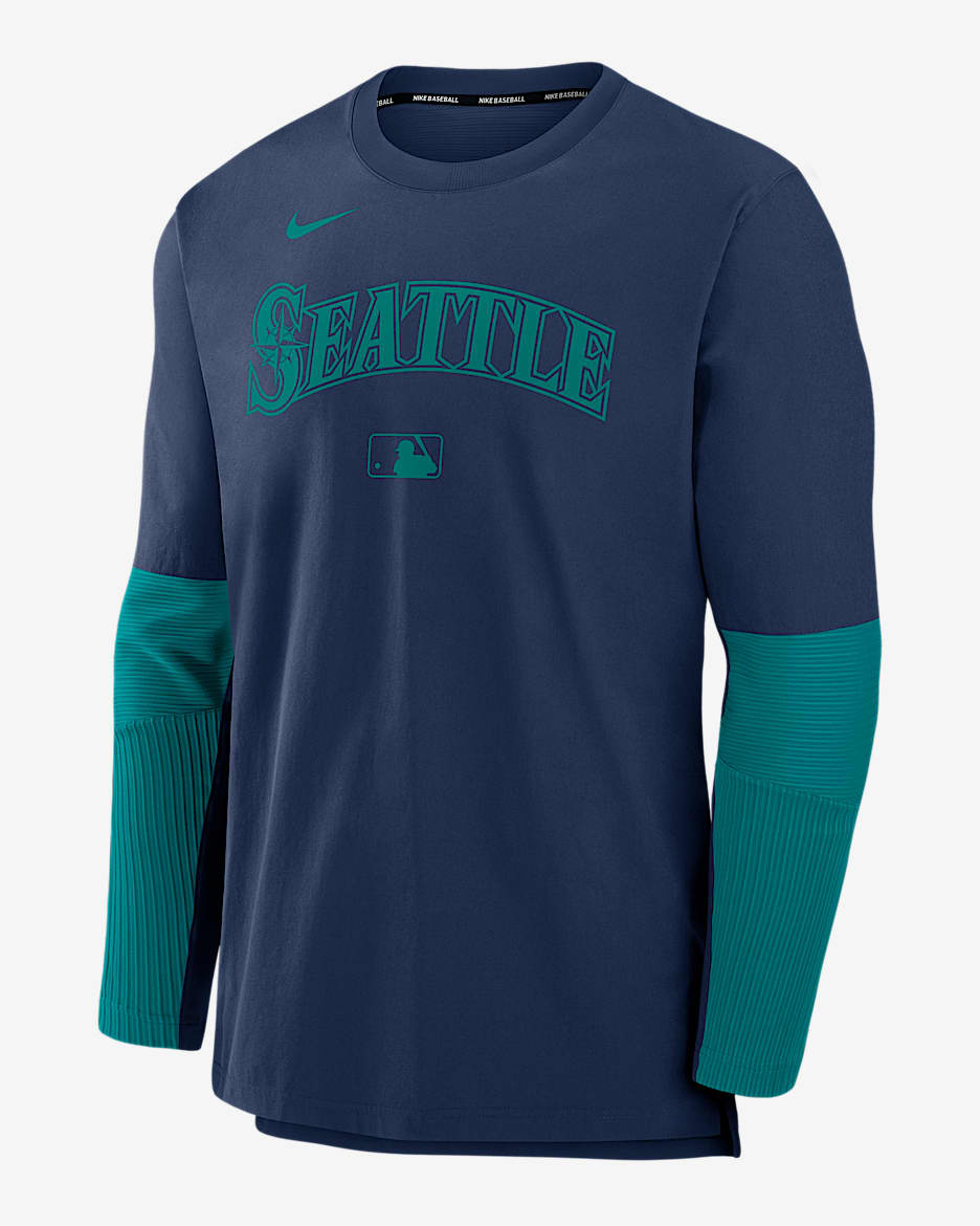 Seattle Mariners Authentic Collection Player Men's Nike Dri-FIT MLB Pullover Sweatshirt - Navy