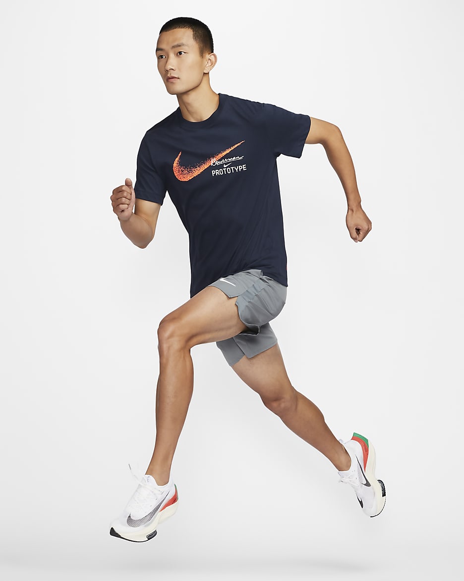 Nike Men's Dri-FIT Running T-Shirt - Obsidian