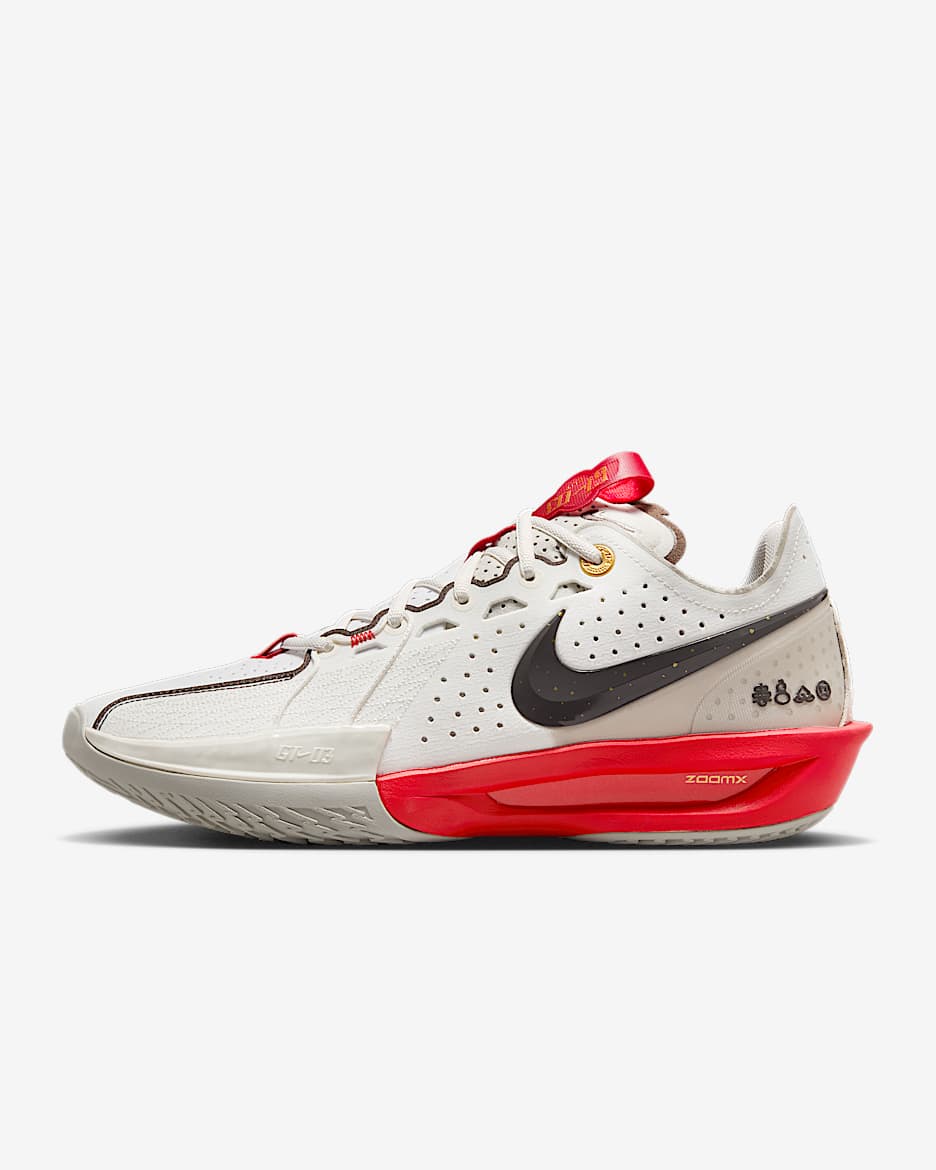 Nike G.T. Cut 3 Basketball Shoes - Sail/Light Khaki/University Red/Ironstone