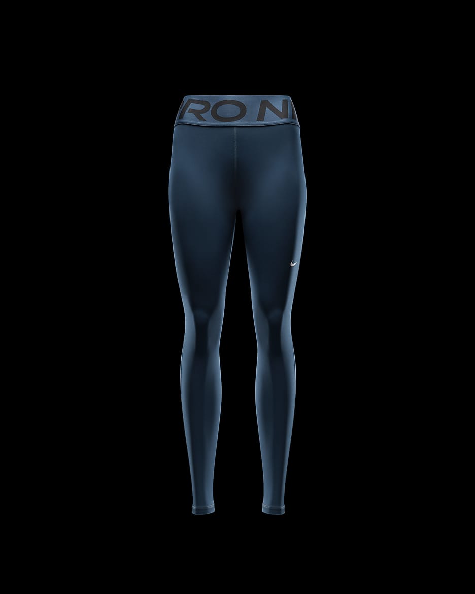 Højtaljede Nike Pro Sculpt-leggings i fuld længde til kvinder - Armory Navy/hvid