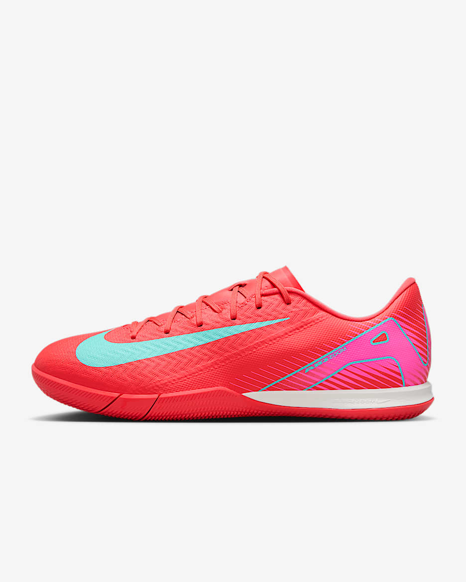 Halowe buty piłkarskie o niskim profilu Nike Mercurial Vapor 16 Academy - Ember Glow/Aurora Green