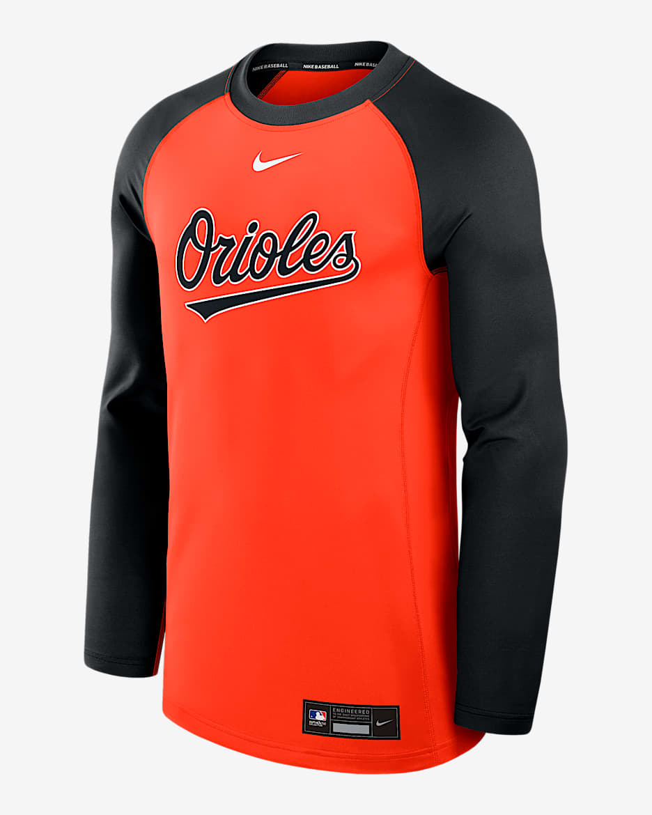 Baltimore Orioles Authentic Collection Game Time Men's Nike Dri-FIT MLB Pullover Crew - Orange