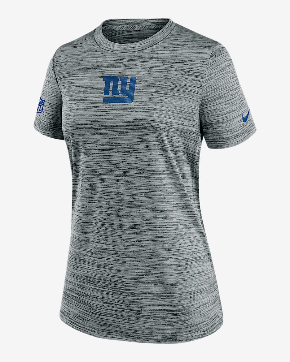 New York Giants Sideline Team Issue Velocity Women's Nike Dri-FIT NFL T-Shirt - Grey Heather