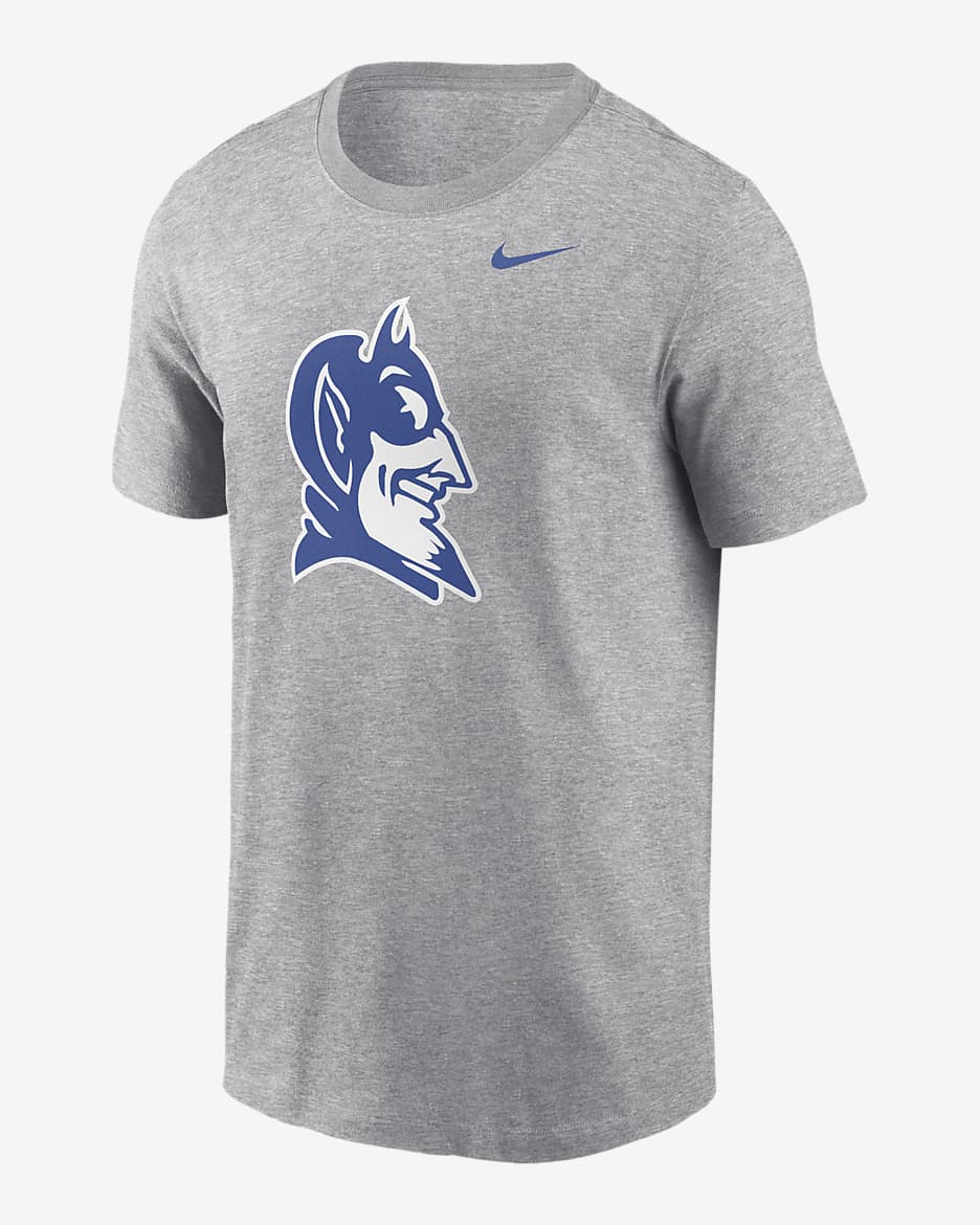 Playera universitaria Nike para hombre Duke Blue Devils Primetime Evergreen Alternate Logo - Gris jaspeado