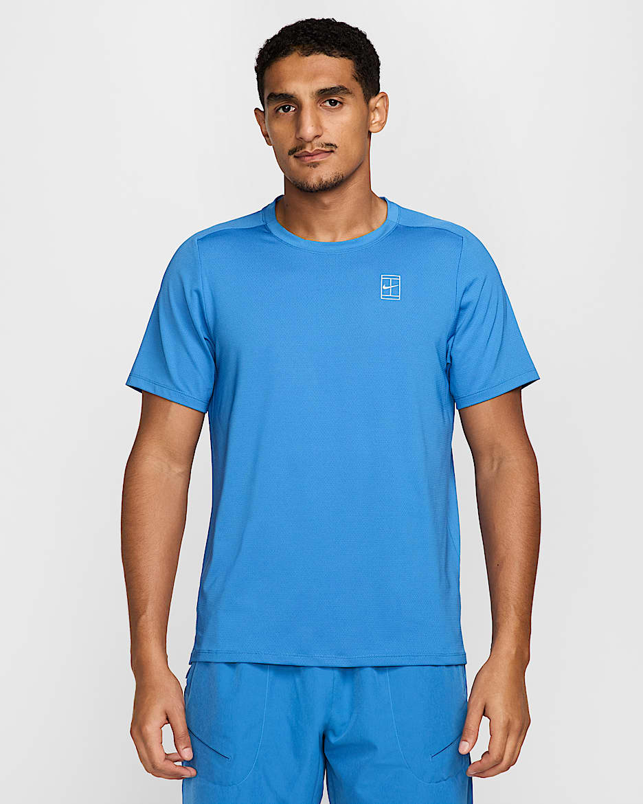 NikeCourt Advantage Men's Dri-FIT Tennis Top - Star Blue/White