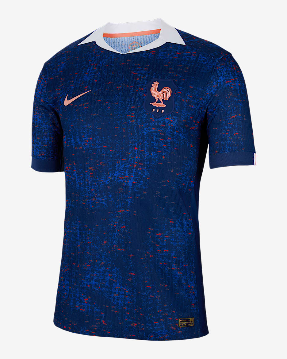 FFF 2025 Match Home (Women's Team) Men's Nike Dri-FIT ADV Football Authentic Shirt - Blue Void/Light Madder Root