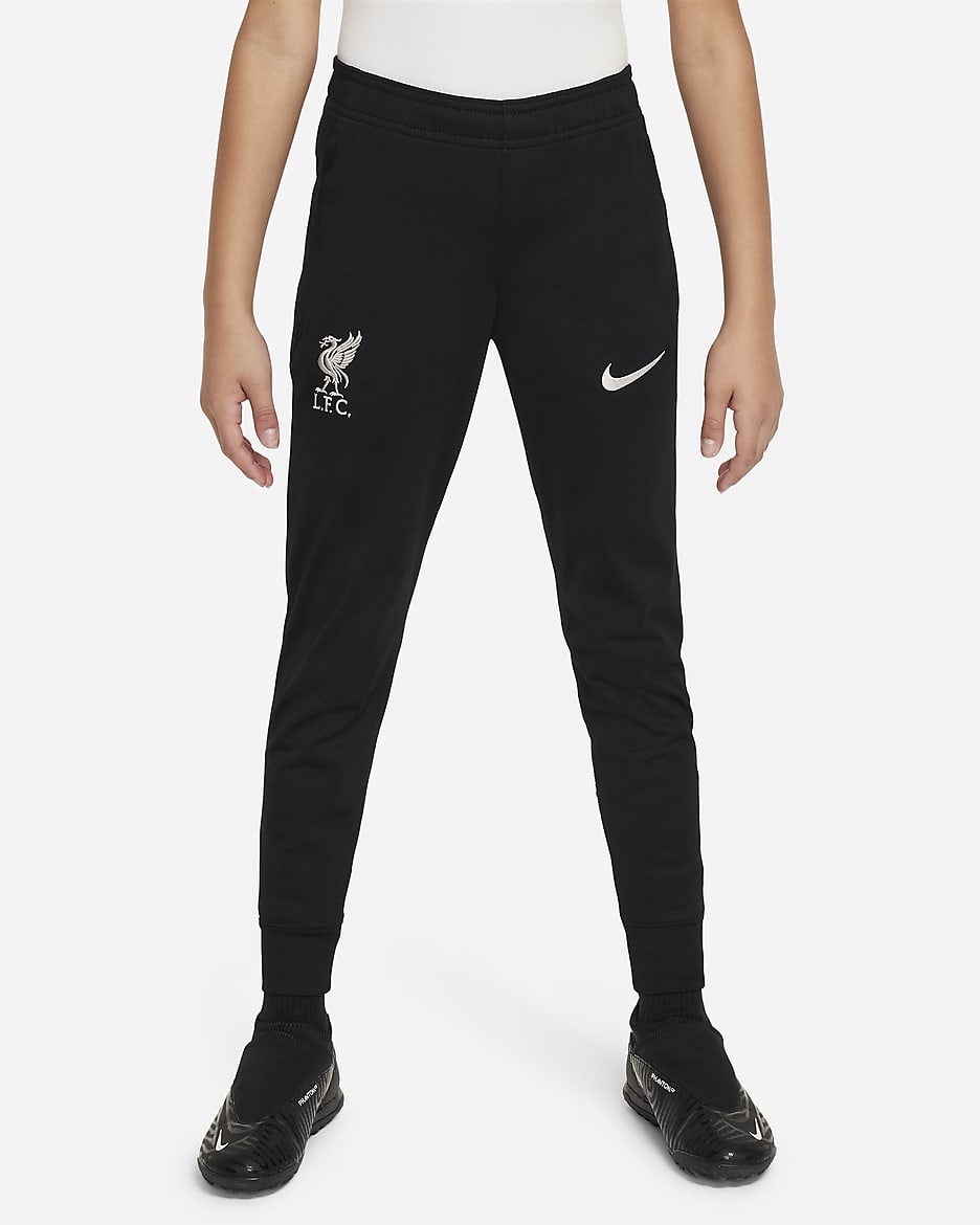 Dzianinowy dres piłkarski dla dużych dzieci Nike Dri-FIT Liverpool F.C. Strike - Bicoastal/Gym Red/Czerń/Light Orewood Brown