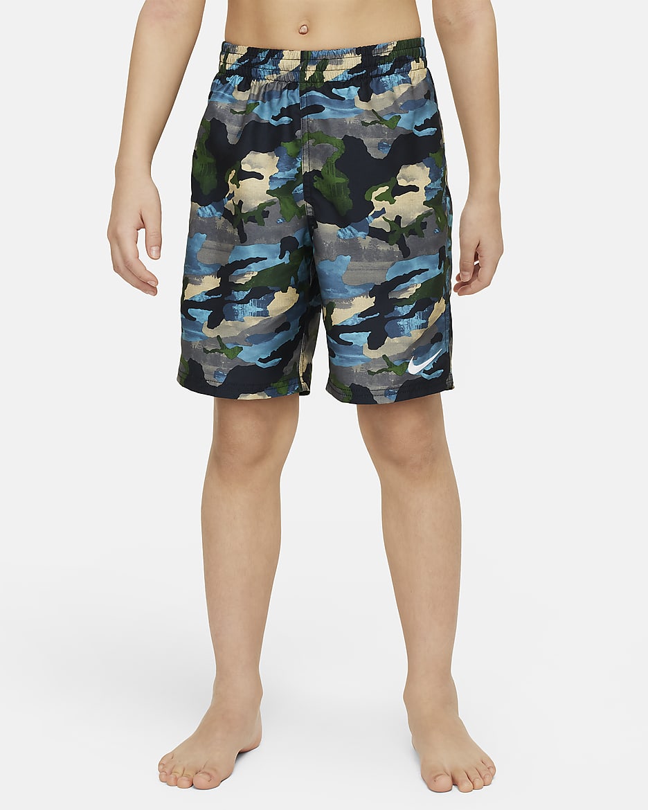 Shorts de voleibol de 18 cm para niño talla grande Natación Nike Classic Camo - Negro