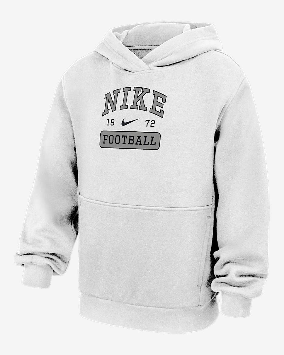 Nike Club Fleece Big Kids' Football Pullover Hoodie - White