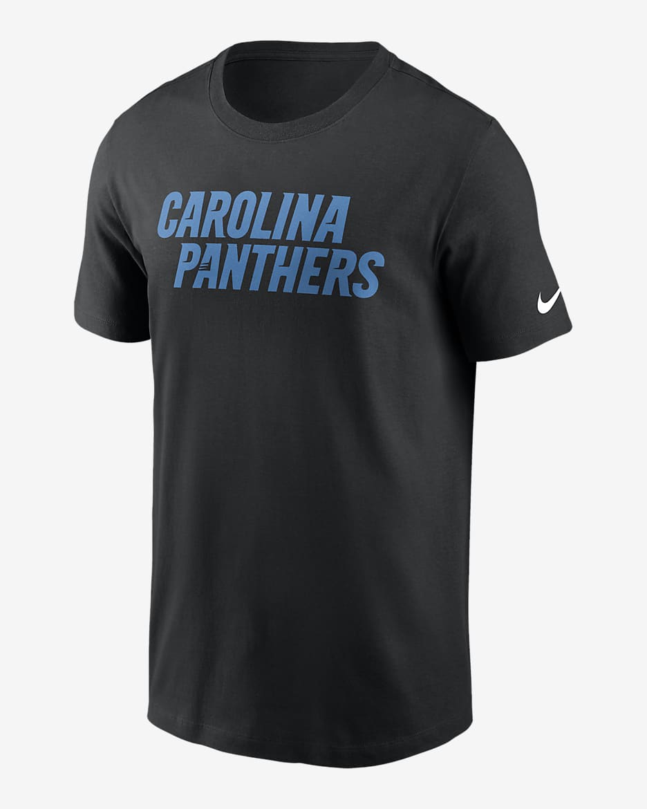 Carolina Panthers Primetime Wordmark Essential Men's Nike NFL T-Shirt - Black