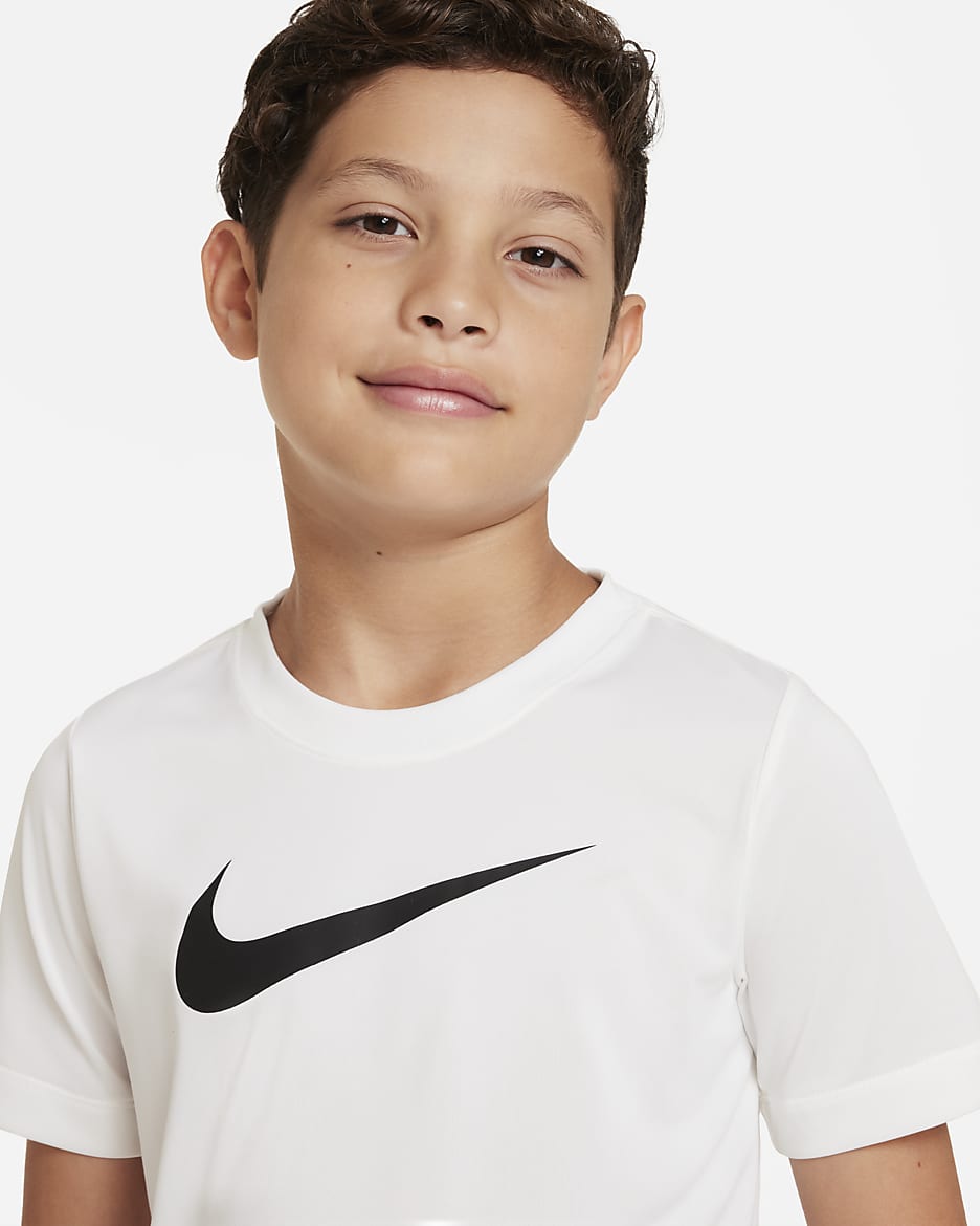 Nike Dri-FIT Legend Big Kids' (Boys') T-Shirt - White/Black