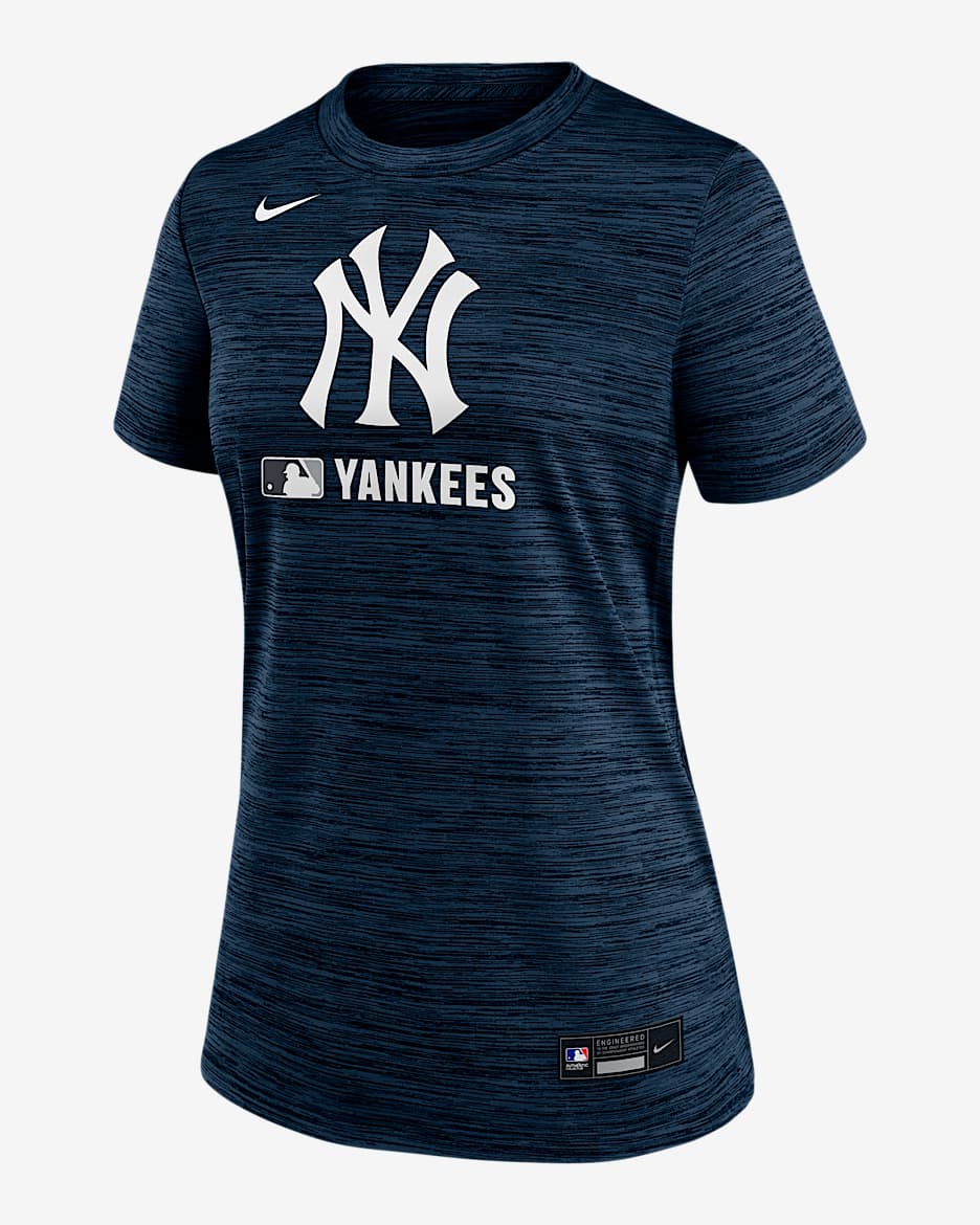 Playera Nike Dri-FIT de la MLB para mujer New York Yankees Authentic Collection Velocity - Azul marino