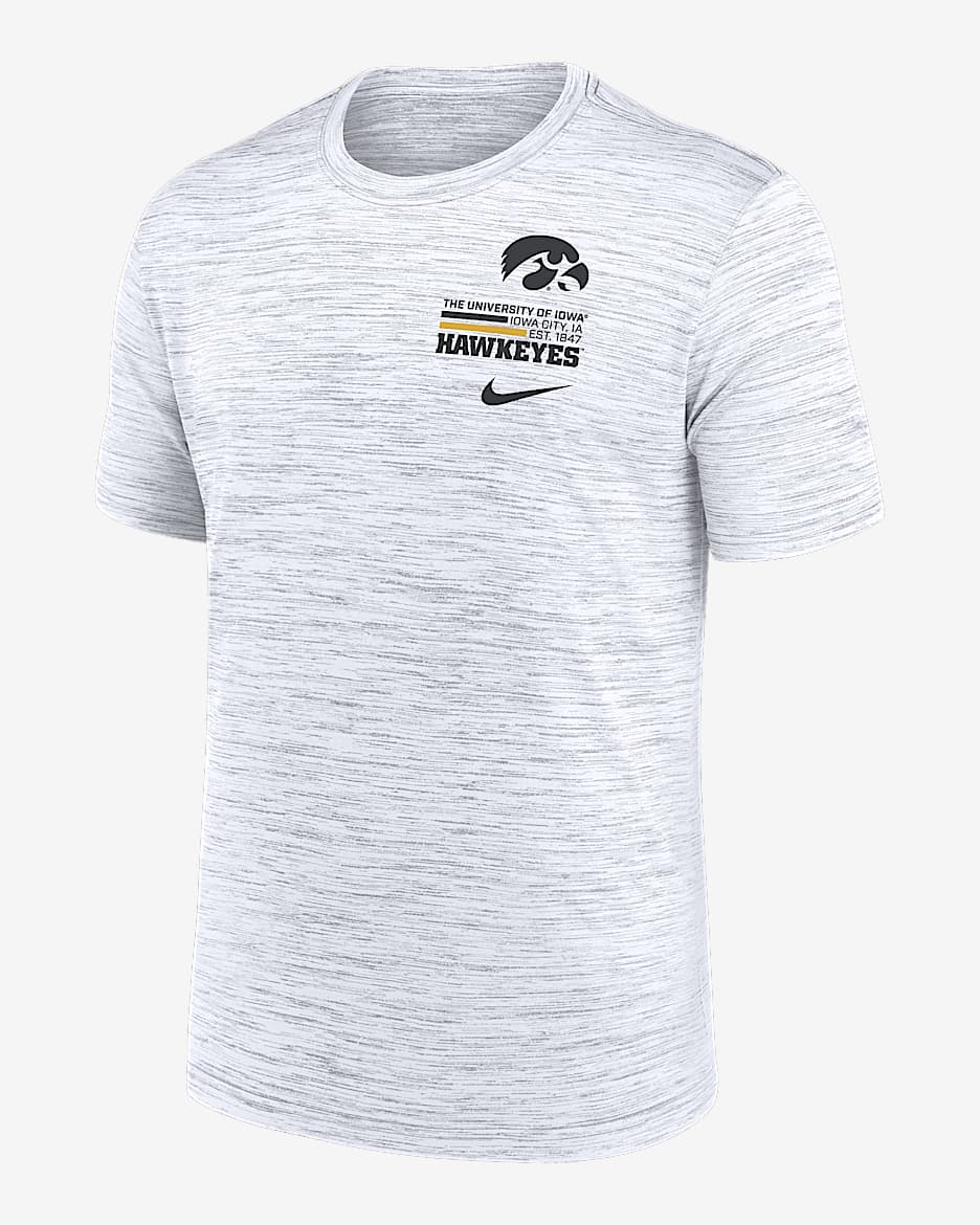 Iowa Campus Chest Stack Velocity Men's Nike Dri-FIT College T-Shirt - White