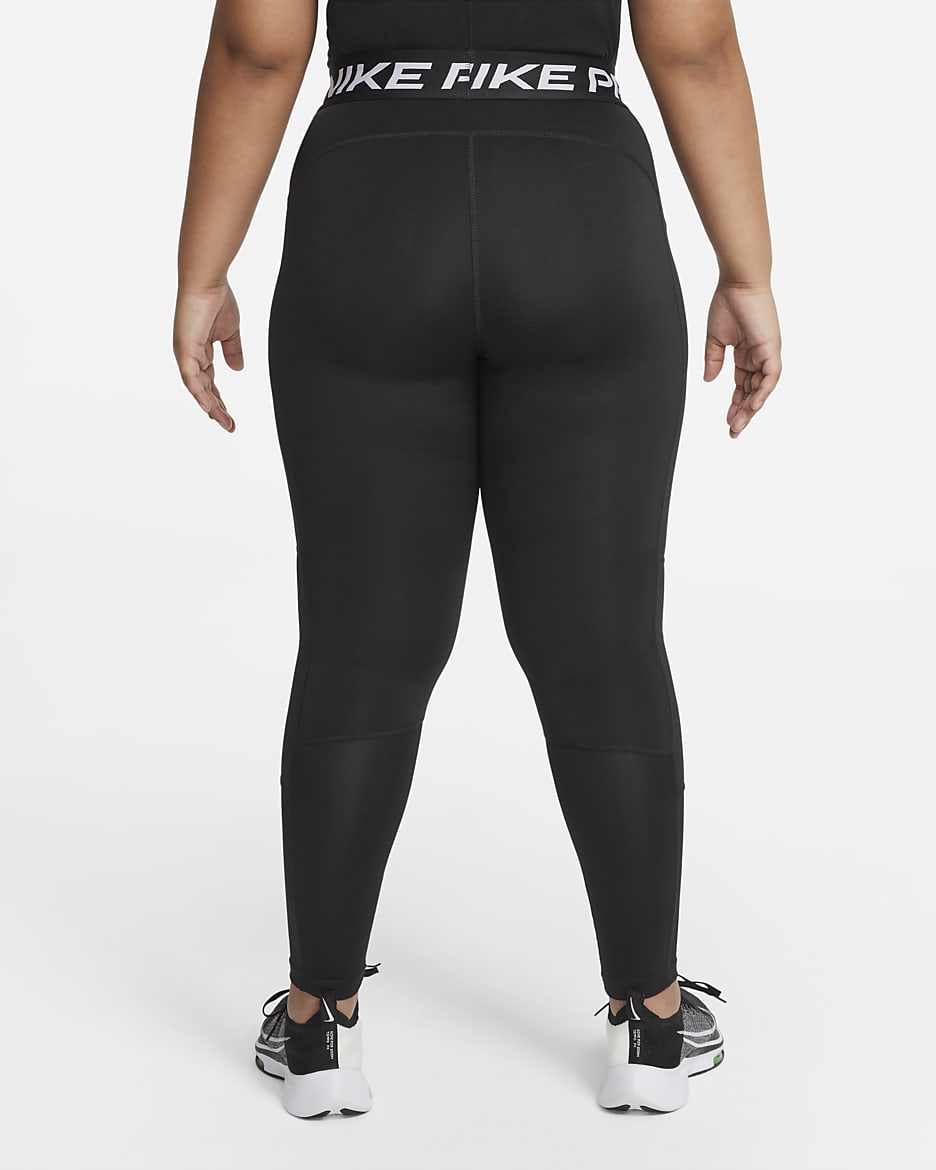 Leggings Nike Pro Dri-FIT för ungdom (tjejer) (utökad storlek) - Svart/Vit