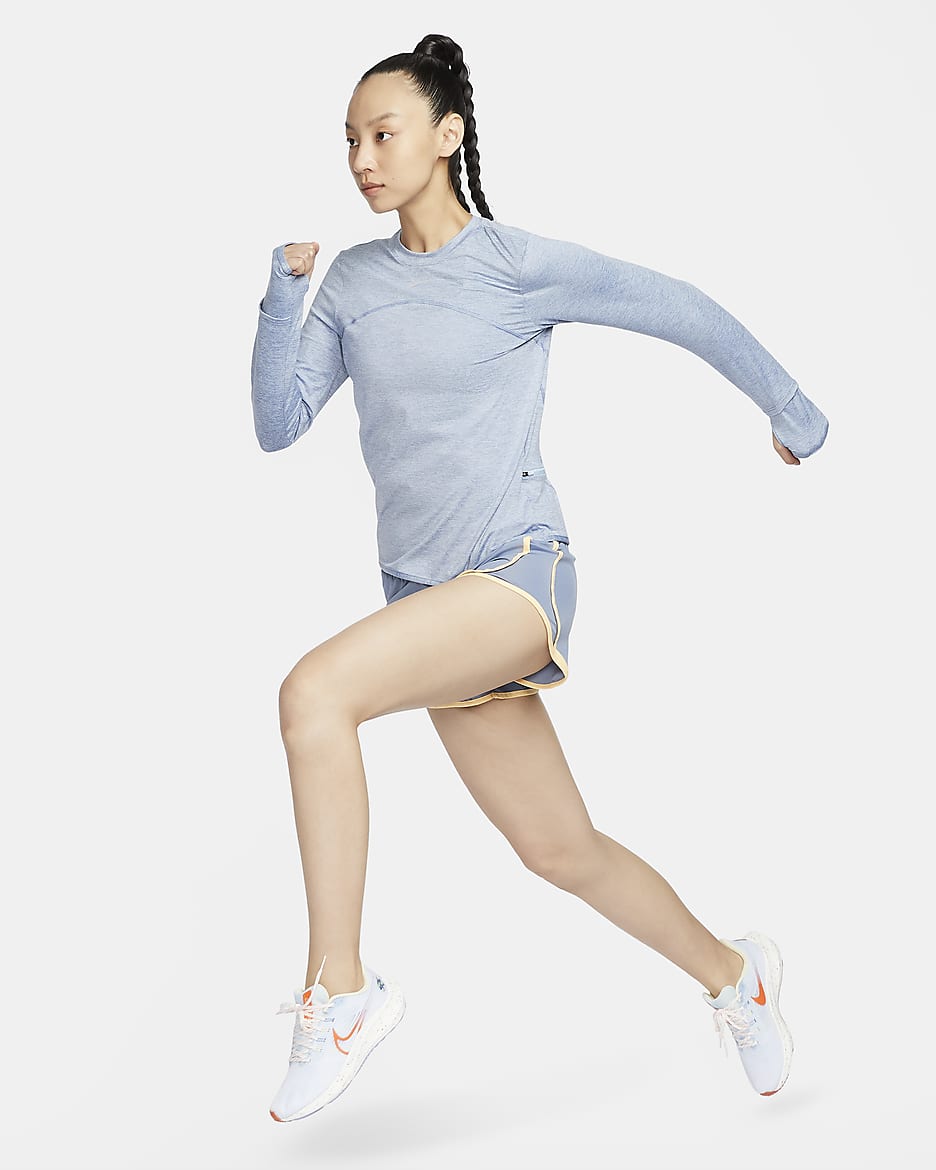 Nike Dri-FIT Swift Element UV Women's Crew-Neck Running Top - Light Armory Blue/Ashen Slate/Heather