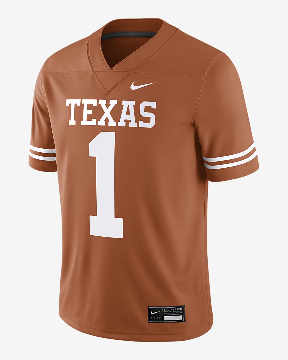 Jersey Game universitario Nike Dri-FIT para hombre de los Texas Longhorns - Naranja desierto